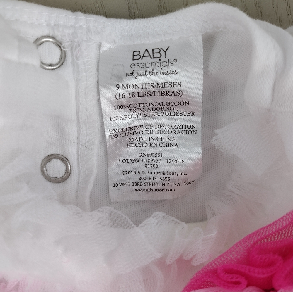 Baby Essentials Pink Ruffle Tutu Bodysuit - Picture 3 of 4